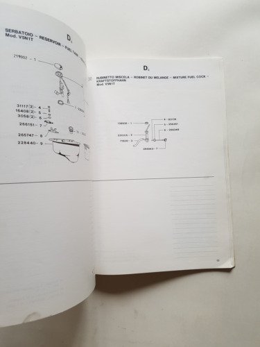 Piaggio Vespa PK 50 XL V5N1T 1990 catalogo ricambi ORIGINALE