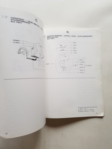 Piaggio Vespa PK 50 XL V5N1T 1990 catalogo ricambi ORIGINALE