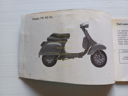 Piaggio Vespa PK 50 XL V5X3T manuale uso manutenzione libretto …