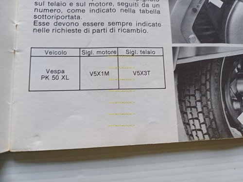 Piaggio Vespa PK 50 XL V5X3T manuale uso manutenzione libretto …