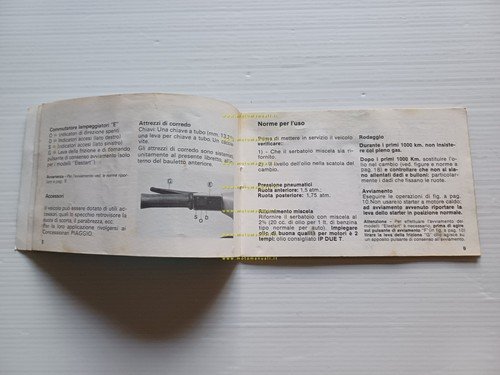 Piaggio Vespa PK 50 XL V5X3T manuale uso manutenzione libretto …