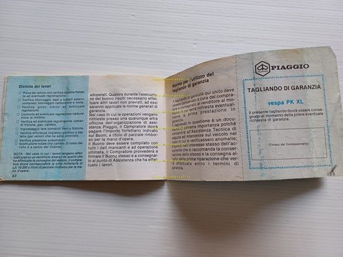 Piaggio Vespa PK 50 XL V5X3T manuale uso manutenzione libretto …