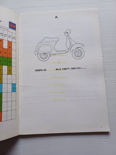 Piaggio Vespa PK 50 XL2 V5N1T 1990 catalogo ricambi originale