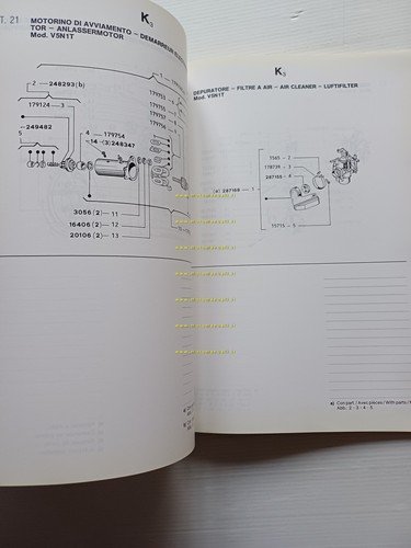 Piaggio Vespa PK 50 XL2 V5N1T 1990 catalogo ricambi originale