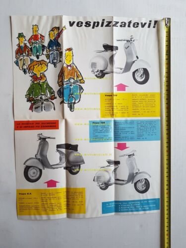 Piaggio Vespa produzione modelli 1959 Vespizzatevi depliant italiano originale