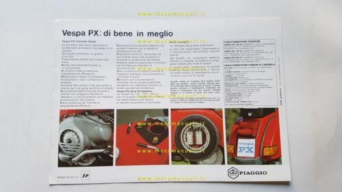 Piaggio Vespa PX 125 - 150 -200 Arcobaleno 1985 depliant …