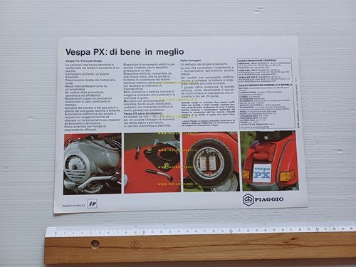 Piaggio Vespa PX 125 - 150 -200 Arcobaleno 1985 depliant …