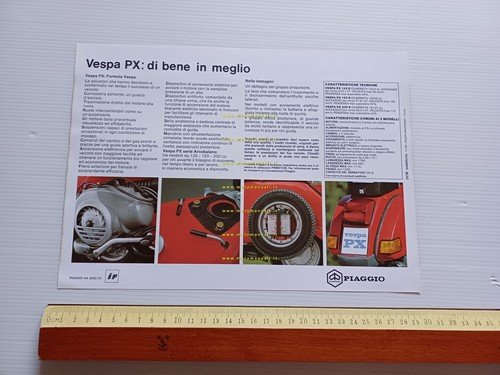 Piaggio Vespa PX 125 - 150 -200 Arcobaleno 1985 depliant …