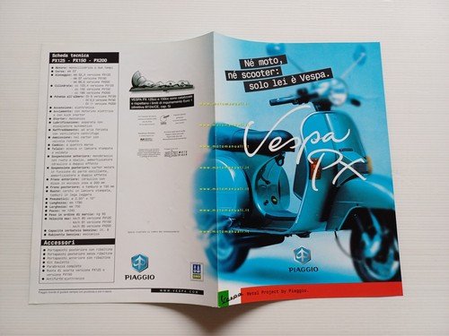 Piaggio Vespa PX 125-150-200 ultima serie depliant originale italiano