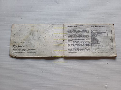 Piaggio Vespa PX 125 T5 1985 manuale uso manutenzione libretto …