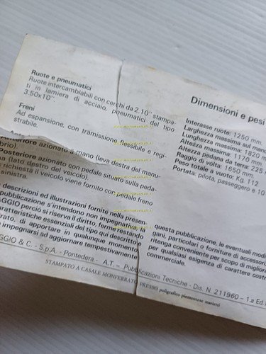 Piaggio Vespa PX 125 T5 1985 manuale uso manutenzione libretto …