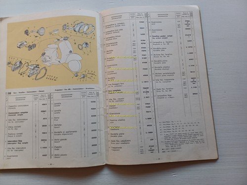 Piaggio Vespa Sprint VLB1 125-150 Super VNC1-VBC1 '65 catalogo ricambi …