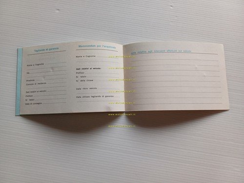 Piaggio Vespa tutti modelli libretto garanzia nuovo anni 70 originale