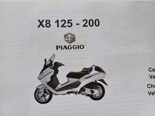 Piaggio X8 125 - 200 2003 manuale uso manutenzione libretto …