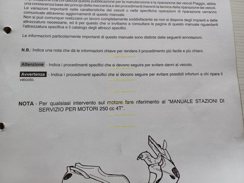 Piaggio X9 250 manuale officina TELAIO originale