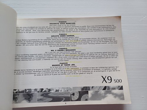 Piaggio X9 500 Evolution manuale uso manutenzione libretto istruzioni originale