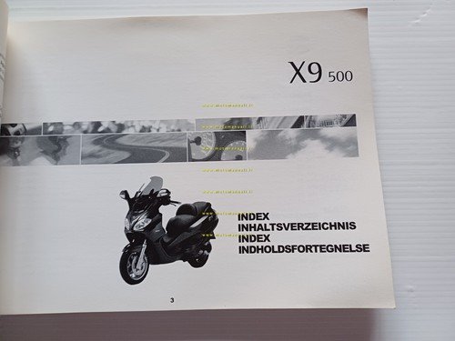 Piaggio X9 500 Evolution manuale uso manutenzione libretto istruzioni originale