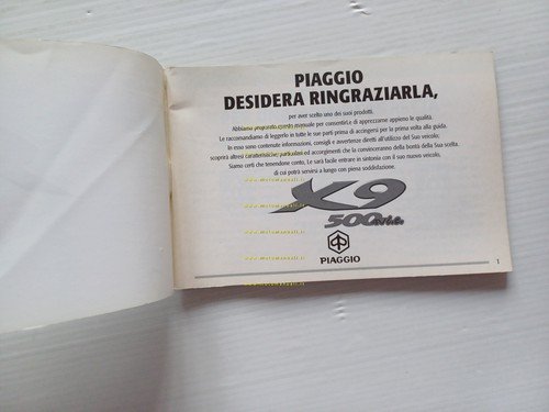 Piaggio X9 500 ie 4V 2001 manuale uso manutenzione libretto …