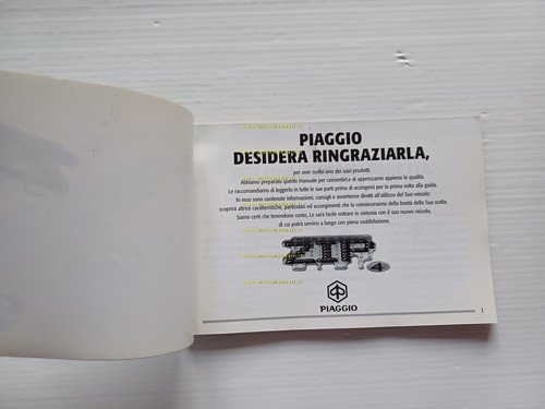 Piaggio ZIP 50 4T 2000 manuale uso manutenzione libretto italiano …