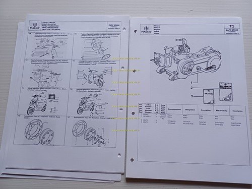 Piaggio ZIP 50 SP H2O 2001-2004 catalogo ricambi originale