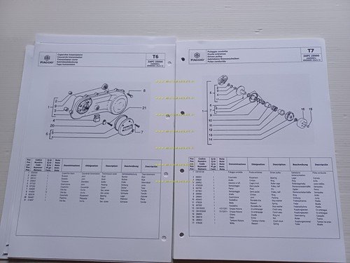 Piaggio ZIP 50 SP H2O 2001-2004 catalogo ricambi originale