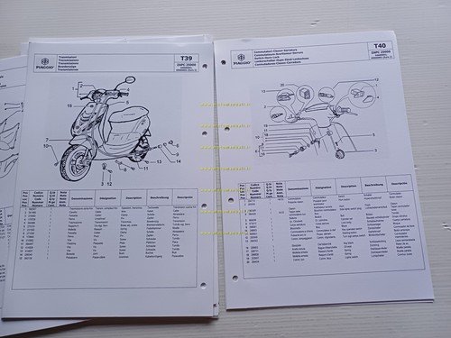 Piaggio ZIP 50 SP H2O 2001-2004 catalogo ricambi originale