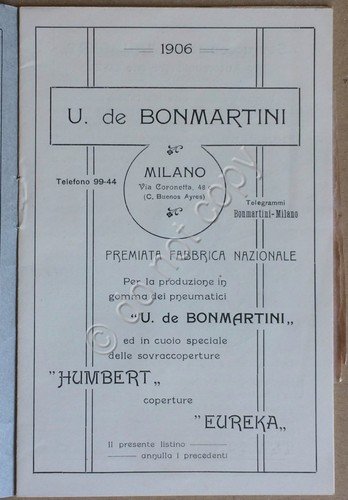Piccolo catalogo peumatici cicli e motocicli - Ditta U. De …