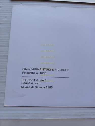 Pininfarina Peugeot Griffe 4 1985 lotto 3 foto da cartella …