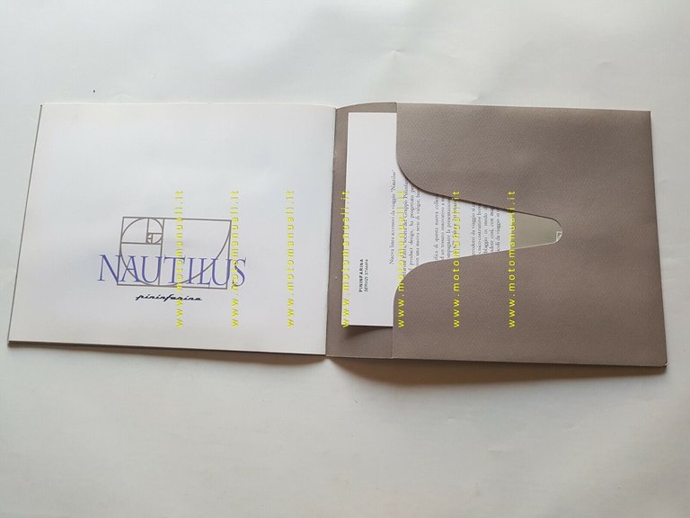 Pininfarina Peugeot Nautilus Prototipo 1997 cartella stampa originale press kit