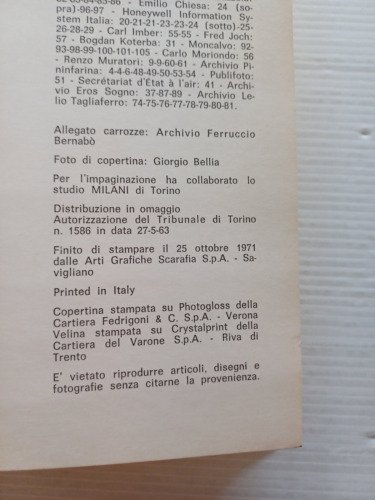 Pininfarina rivista annuario ufficiale n. 11 1972 genuine factory yearbook