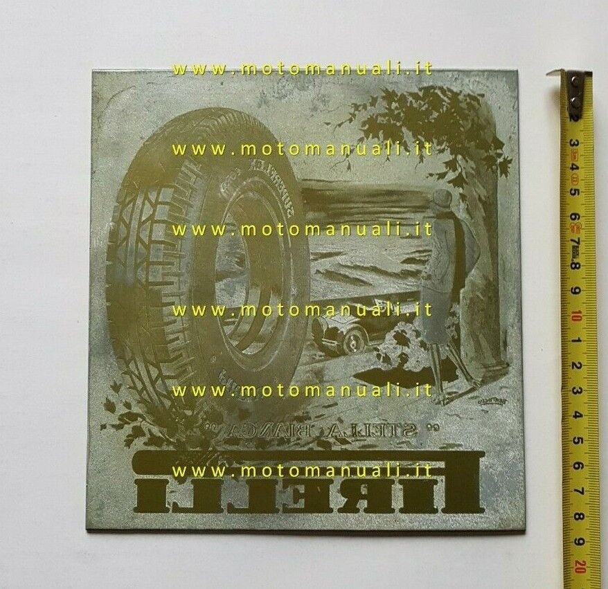 Pirelli Pneumatici Stella Bianca cliché di stampa anteguerra originale