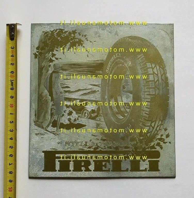 Pirelli Pneumatici Stella Bianca cliché di stampa anteguerra originale