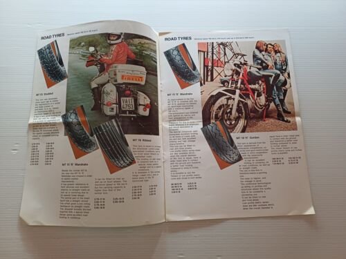 Pirelli produzione pneumatici moto anni 70 depliant originale