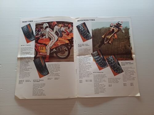 Pirelli produzione pneumatici moto anni 70 depliant originale