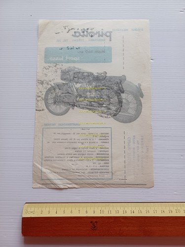 Pirotta 160 Sport Lusso 1954 depliant originale italiano