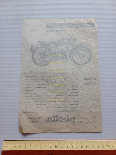Pirotta 75 Sport Lusso anni 50 depliant originale