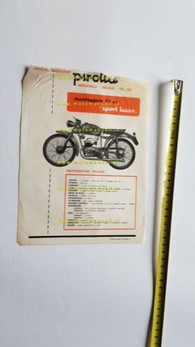 Pirotta 75 Sport Lusso depliant moto anni 50 italiano originale …