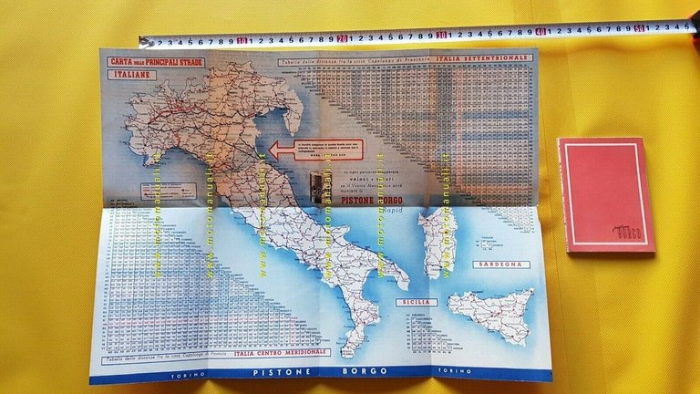 Pistone Borgo 2 cartine stradali Italia 1949 e 1951 no …
