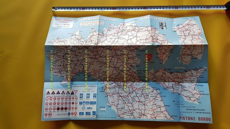 Pistone Borgo 2 cartine stradali Italia 1949 e 1951 no …