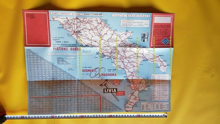 Pistone Borgo 2 cartine stradali Italia 1949 e 1951 no …