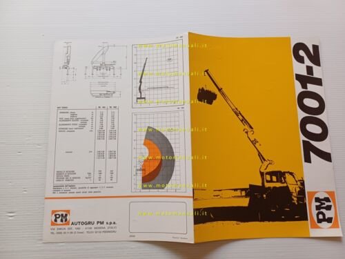 PM gru oleodinamiche per autocarri 7001-2 anni 70 depliant originale …