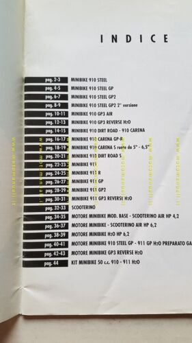 POLINI catalogo ricambi tutti modelli MINIBIKE 2005 originale parts catalogue