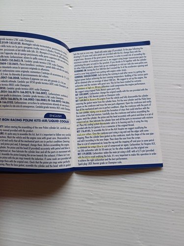 POLINI manuale istruzioni montaggio kit Ghisa H2O Racing originale