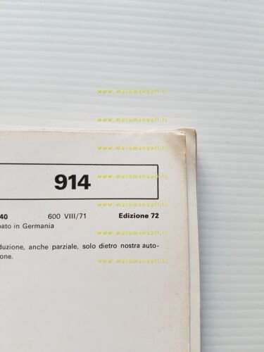 Porsche 914 1.8 (1679 cc) 1972 manuale uso manutenzione ITALIANO …