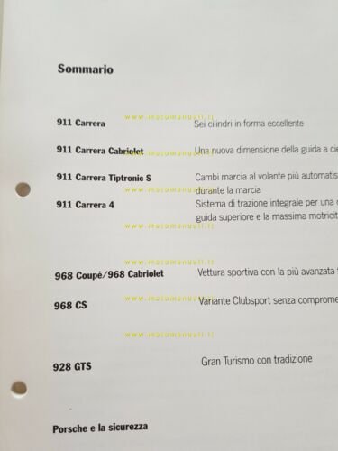 Porsche CARTELLA STAMPA modelli 1995 originale NO depliant
