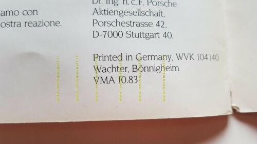 Porsche catalogo modelli 1983-84 depliant ITALIANO originale brochure