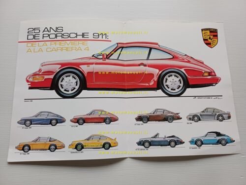 Porsche presentazione 911 Carrera 4 1989 depliant francese originale