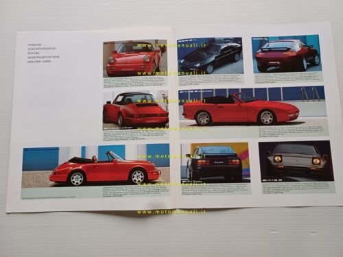 Porsche presentazione salone Francoforte modelli 1989 depliant TEDESCO originale