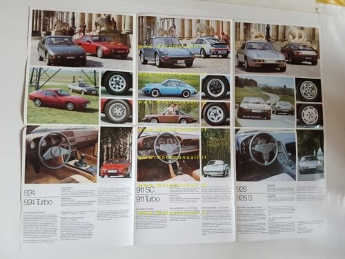 Porsche produzione modelli 1979 depliant poster originale italiano