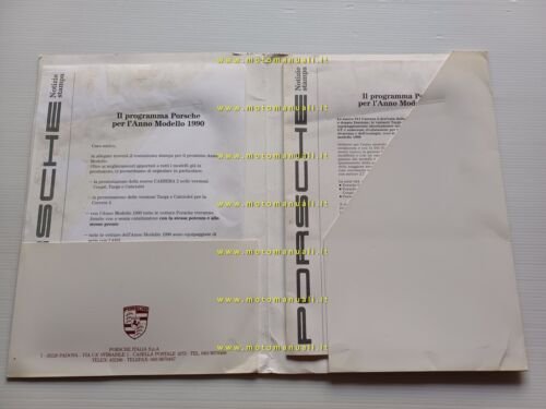 PORSCHE programma nuovi modelli 1990 cartella stampa originale press kit